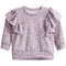 Ruffle Shoulder Cheetah Knit Sweatshirt - Denny's