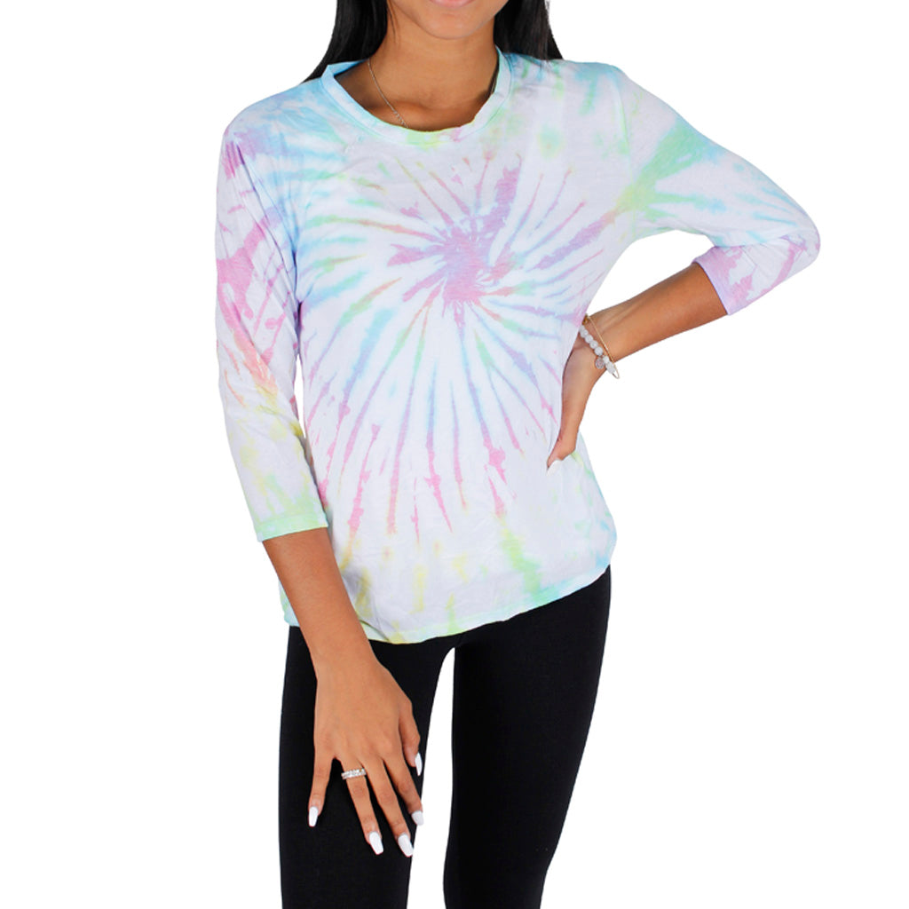Three Quarter Sleeve Bright Tie Dye Raglan - Denny's