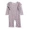 Pink & Grey Cheetah Ruffle Shoulder Coverall - Denny's