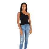 One Shoulder Ribbed Tank - Denny's