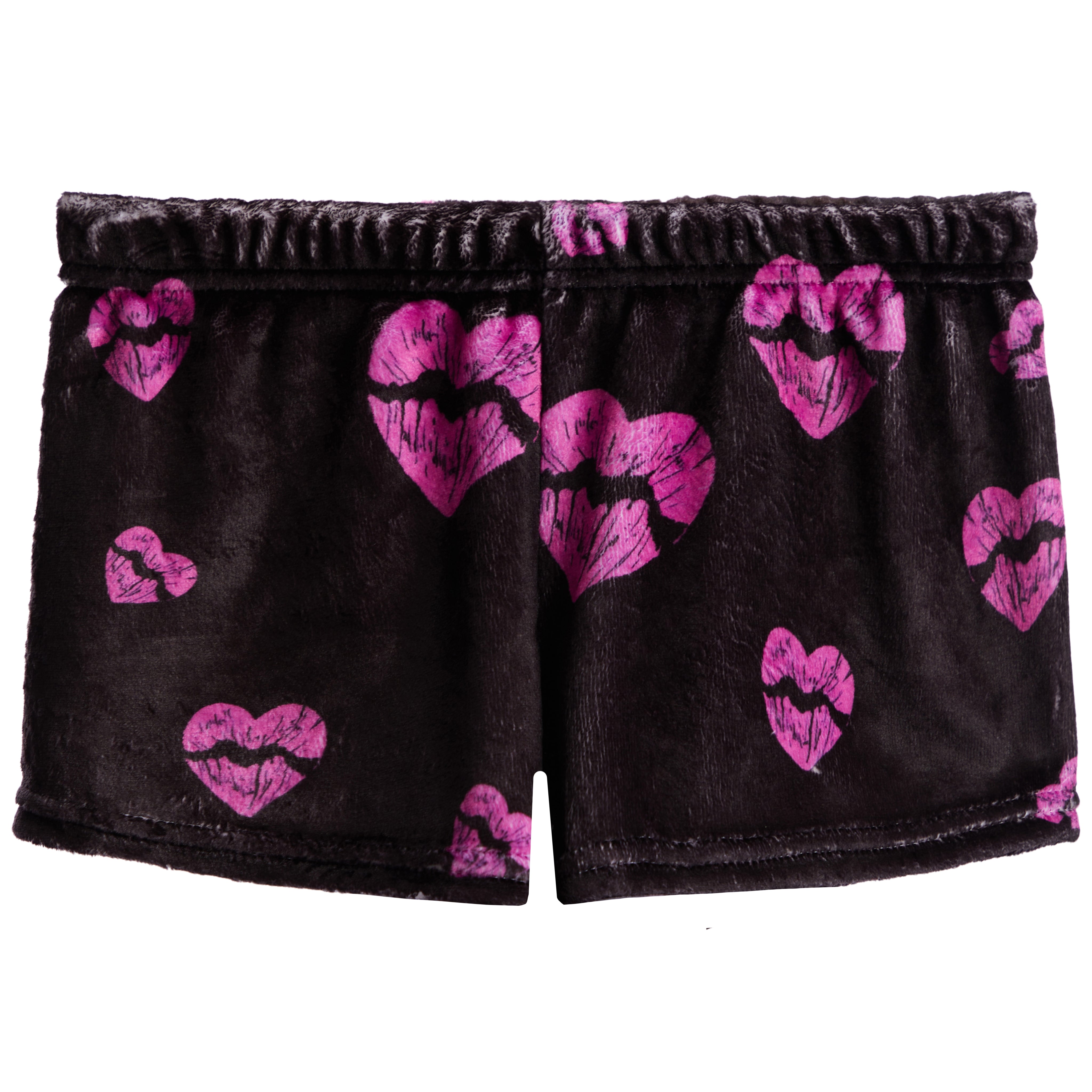 Heart Lips Fuzzy Lounge Shorts - Denny's