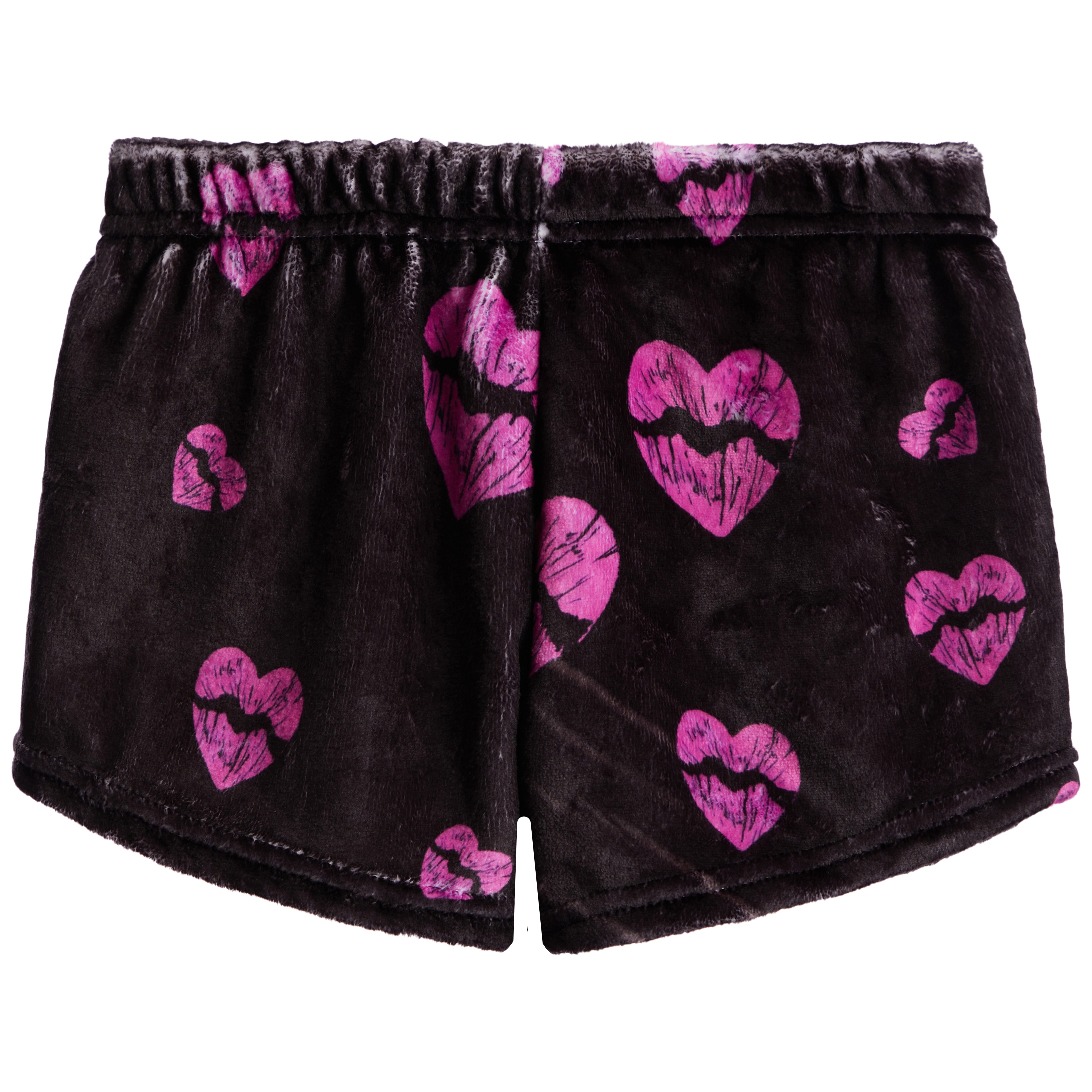 Heart Lips Fuzzy Lounge Shorts - Denny's