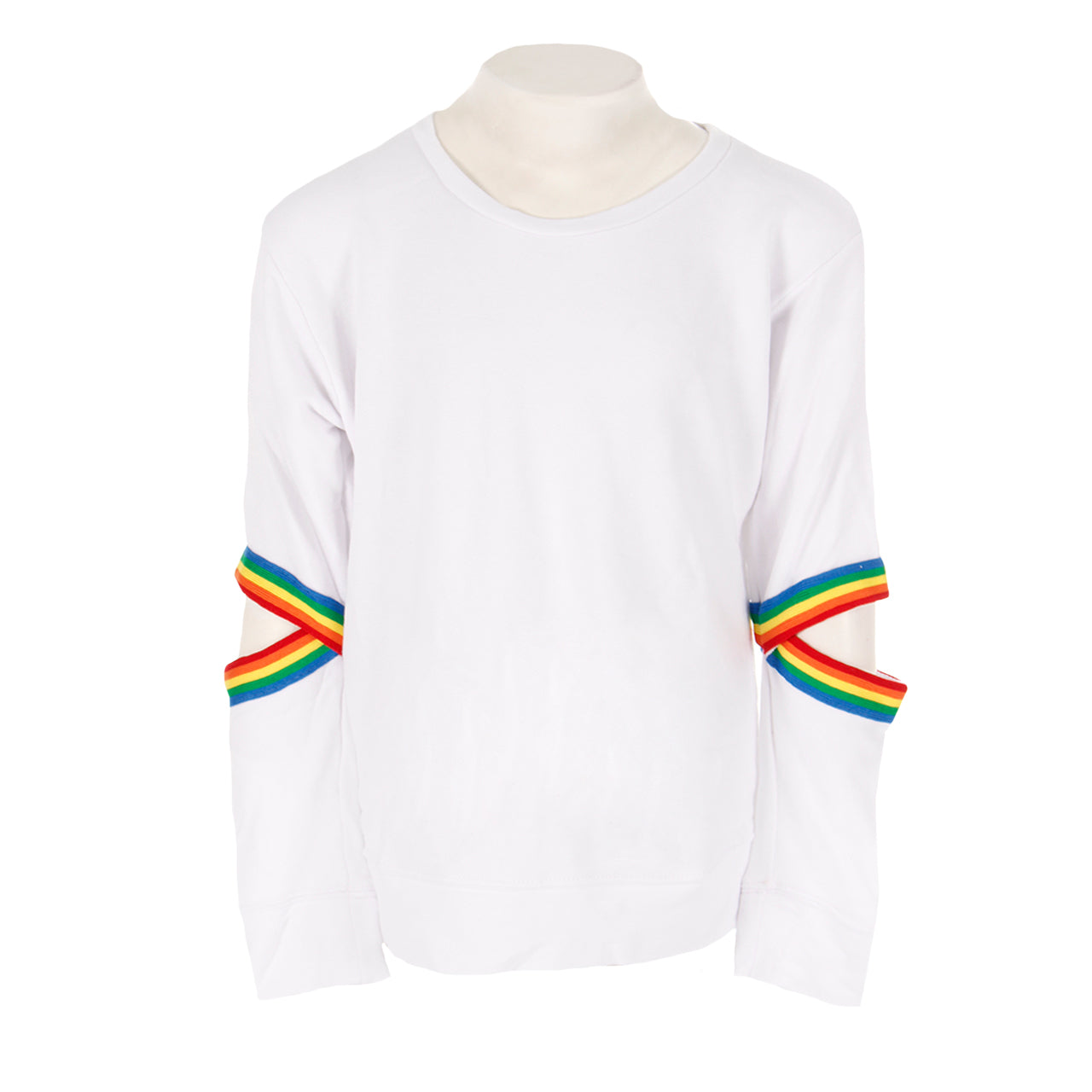 Sweatshirt Long Sleeve Cut Elbow Rainbow Taping - Denny's
