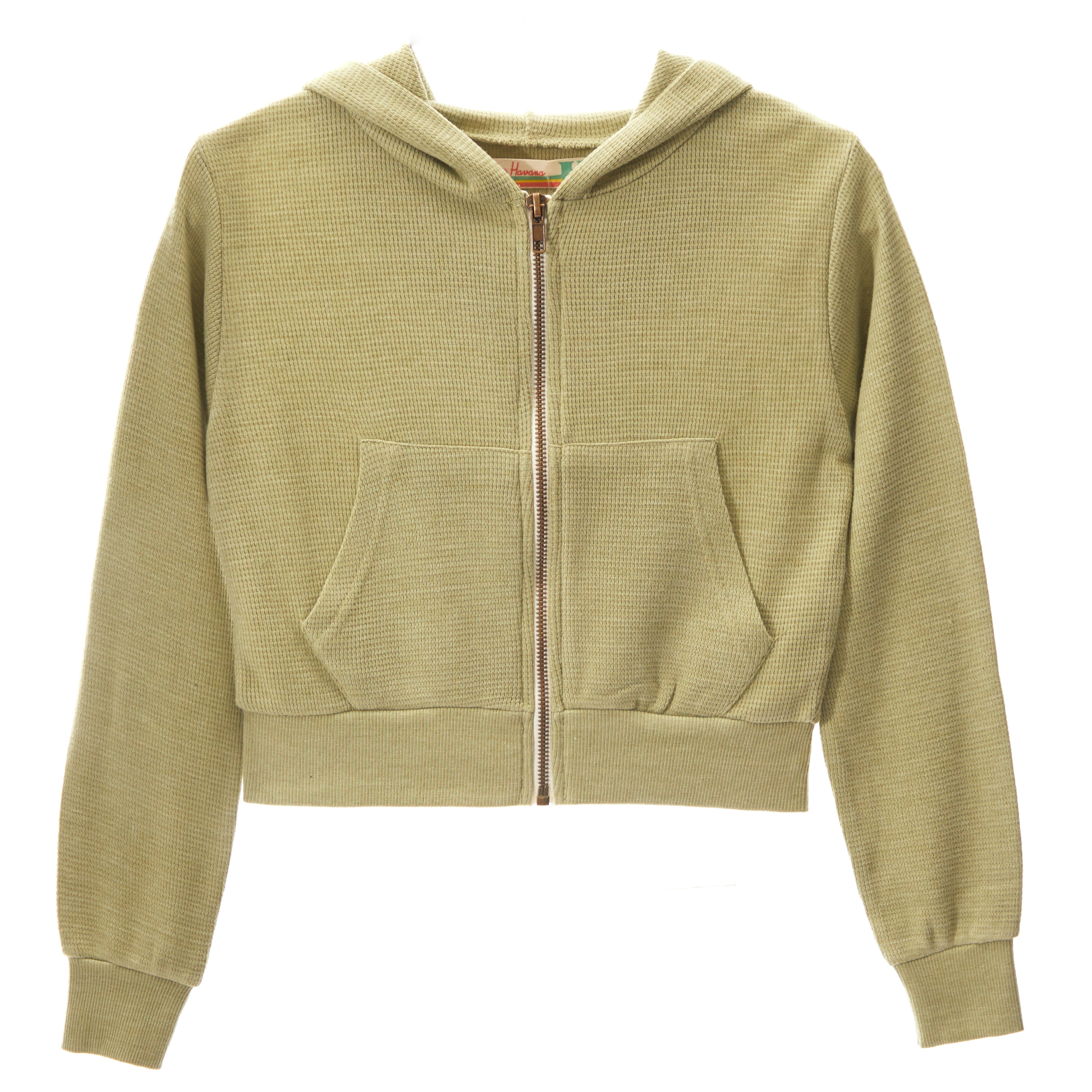 Thermal Crop Zip Hoodie - Denny's
