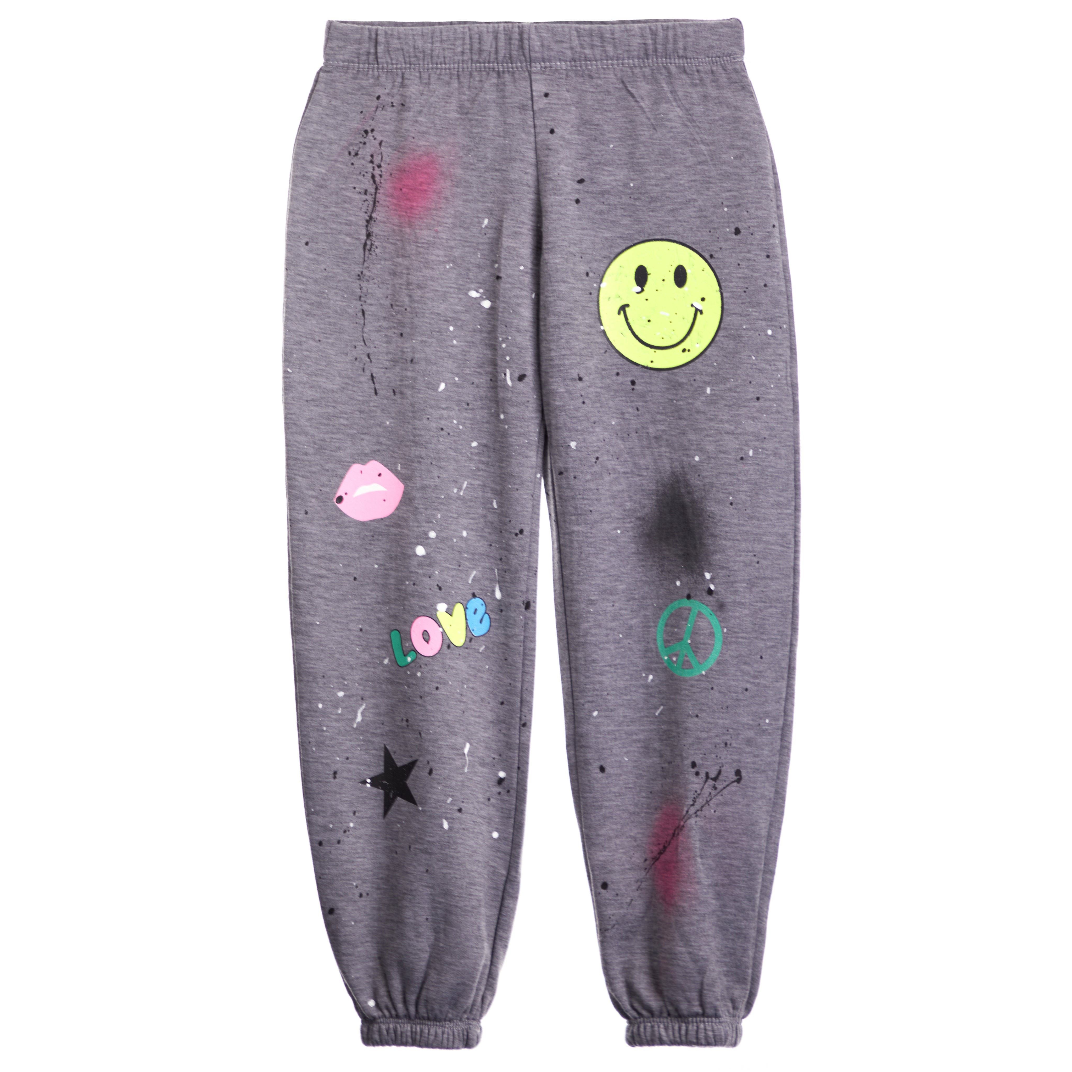 Smiley, Love, Splatter & Spray Fleece Jogger - Denny's