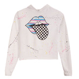Checkered Tongue Splatter Sweatshirt - Denny's