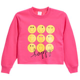 Multi Happy Smiley Crop Sweatshirt - Denny's