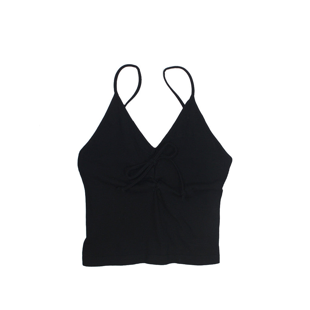 Lace Up Ribbed Crop Cami - Denny's