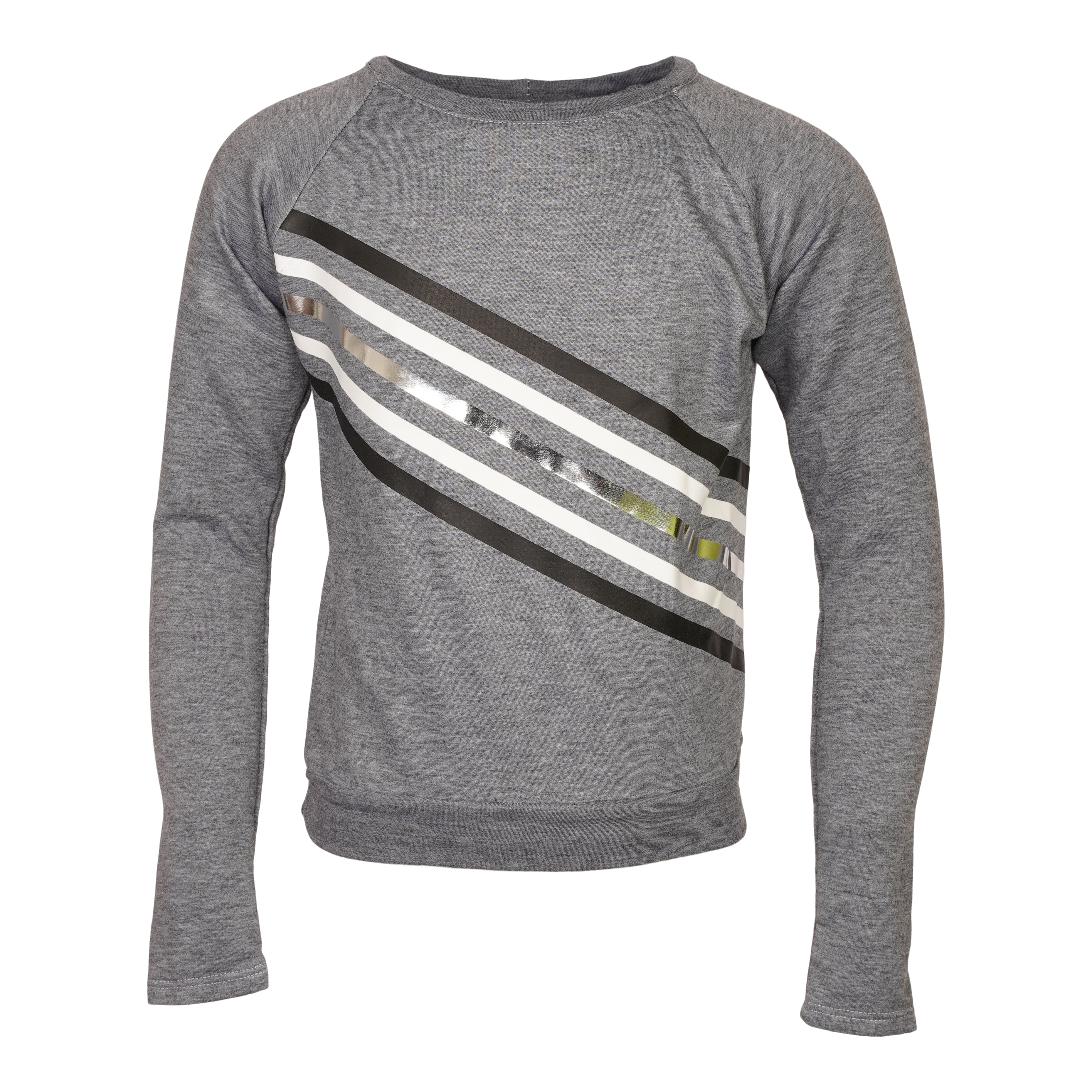 Black White & Silver Stripe Sweatshirt - Denny's