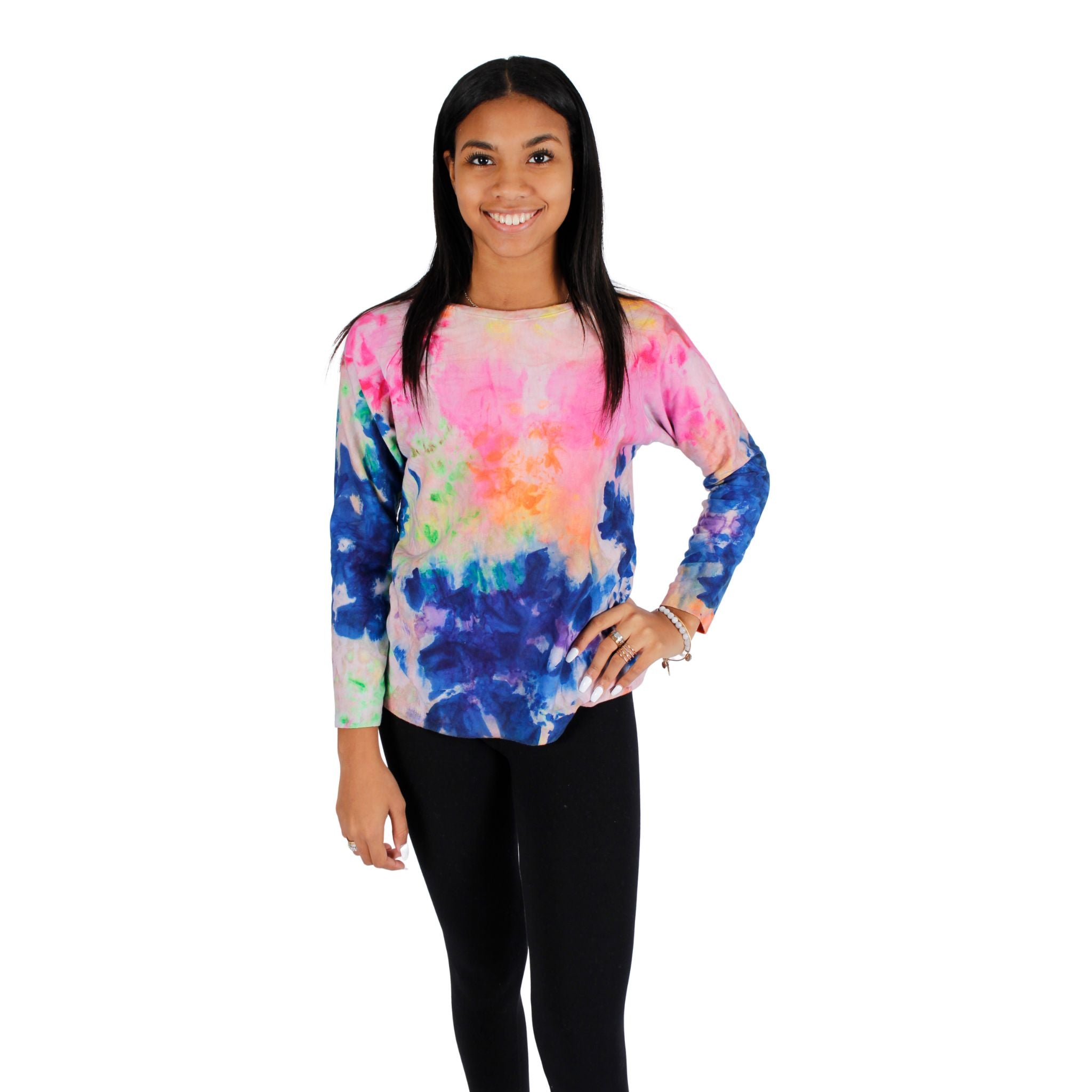 Rhianna Neon Tie Dye Crew Sweatshirt - Denny's