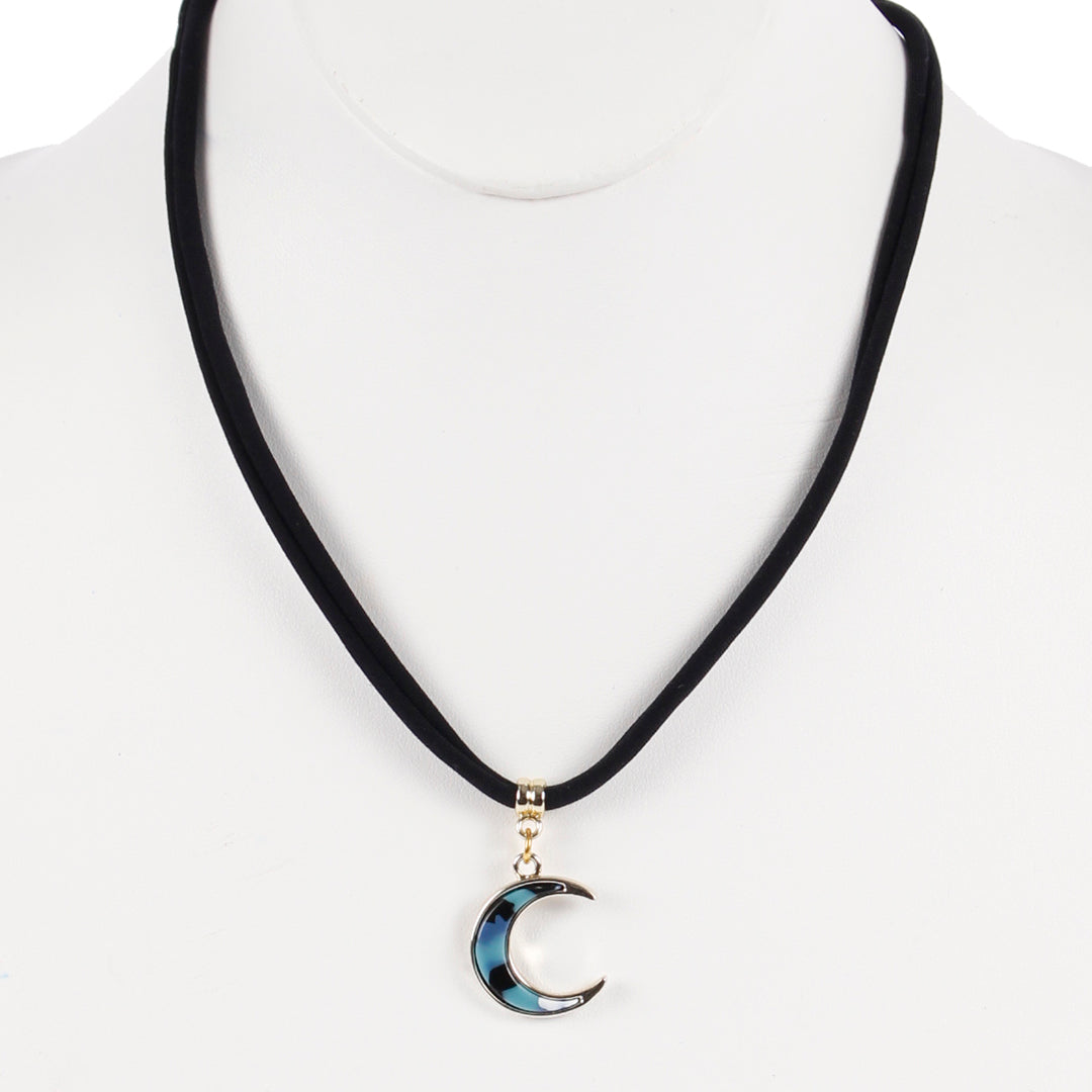 Camo Blues Printed Moon Choker - Denny's