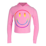 Long Sleeve Reverse Hoody with Neon Smiley Face - Denny's