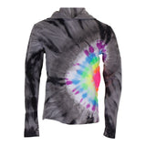 Tie Dye Black Rain Sweatshirt Hoody with Neon Burst - Denny's