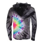 Tie Dye Black Rain Sweatshirt Hoody with Neon Burst - Denny's