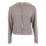 Solid Fleece Crop Zip Hoody - Denny's