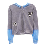 Star & Heart Dip Dye Zip Hoodie - Denny's
