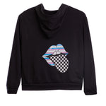 Checkered Tongue Fleece Zip Hoodie - Denny's