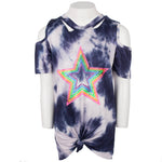 Short Sleeve Cold Shoulder with Slit Star - Denny's