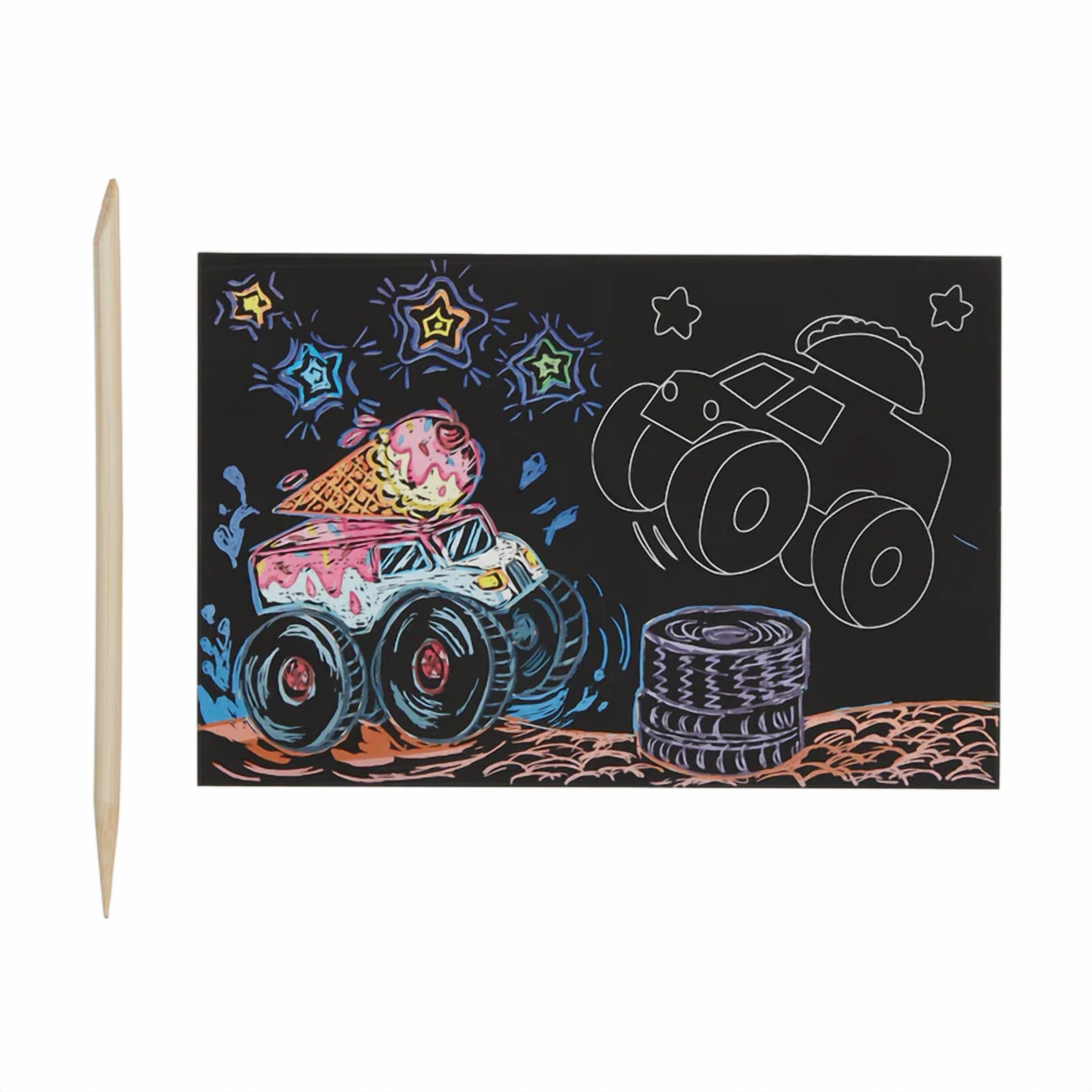 Mini Scratch & Scribble Monster Truck Art Kit - Denny's