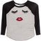 Lash & Lips Ruffle Baseball Tee - Denny's