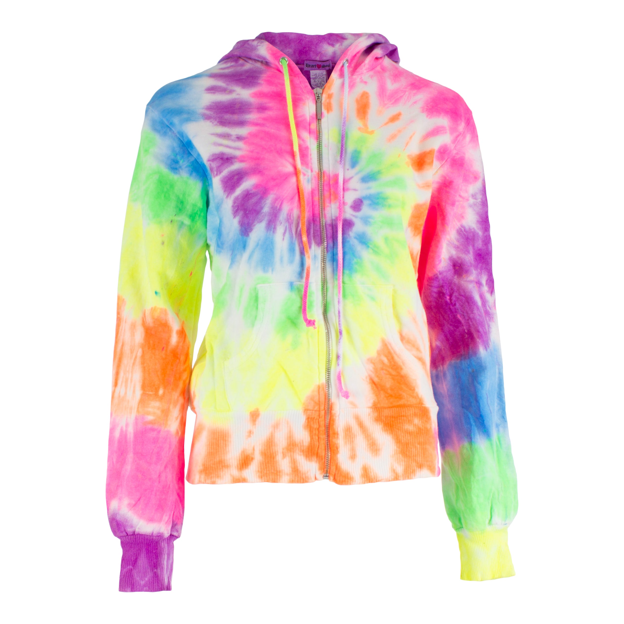 Neon Swirl Tye Dye Zip Hoody - Denny's