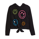 Hacci Allover Smiley Tie Front Top - Denny's
