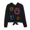 Hacci Allover Smiley Tie Front Top - Denny's