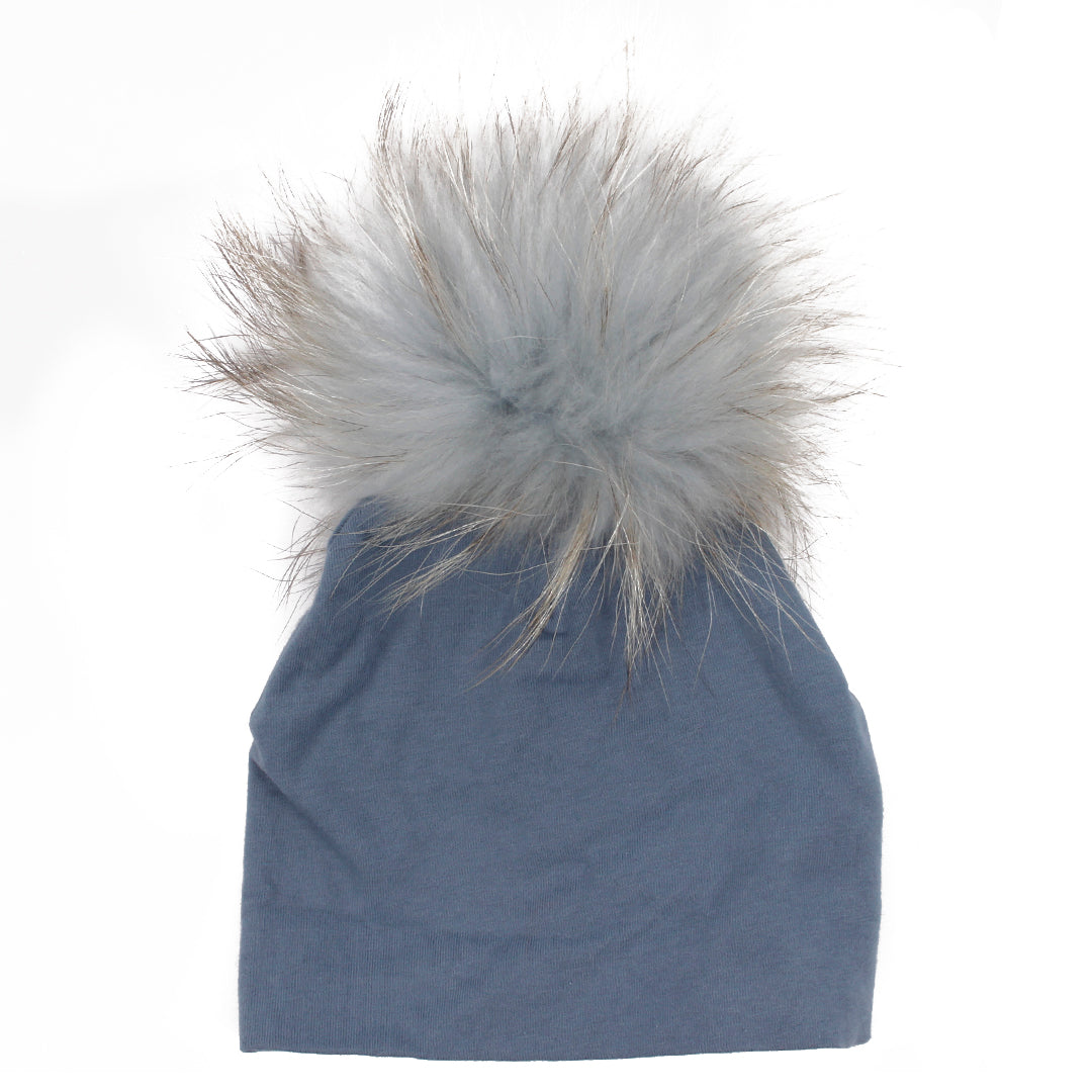 Cap Denim BlueLightt Blue and Dark Tips Pom Pom - Denny's