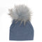 Cap Denim BlueLightt Blue and Dark Tips Pom Pom - Denny's