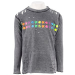 Long Sleeve Top Cut Outs with Neon Stars - Denny's