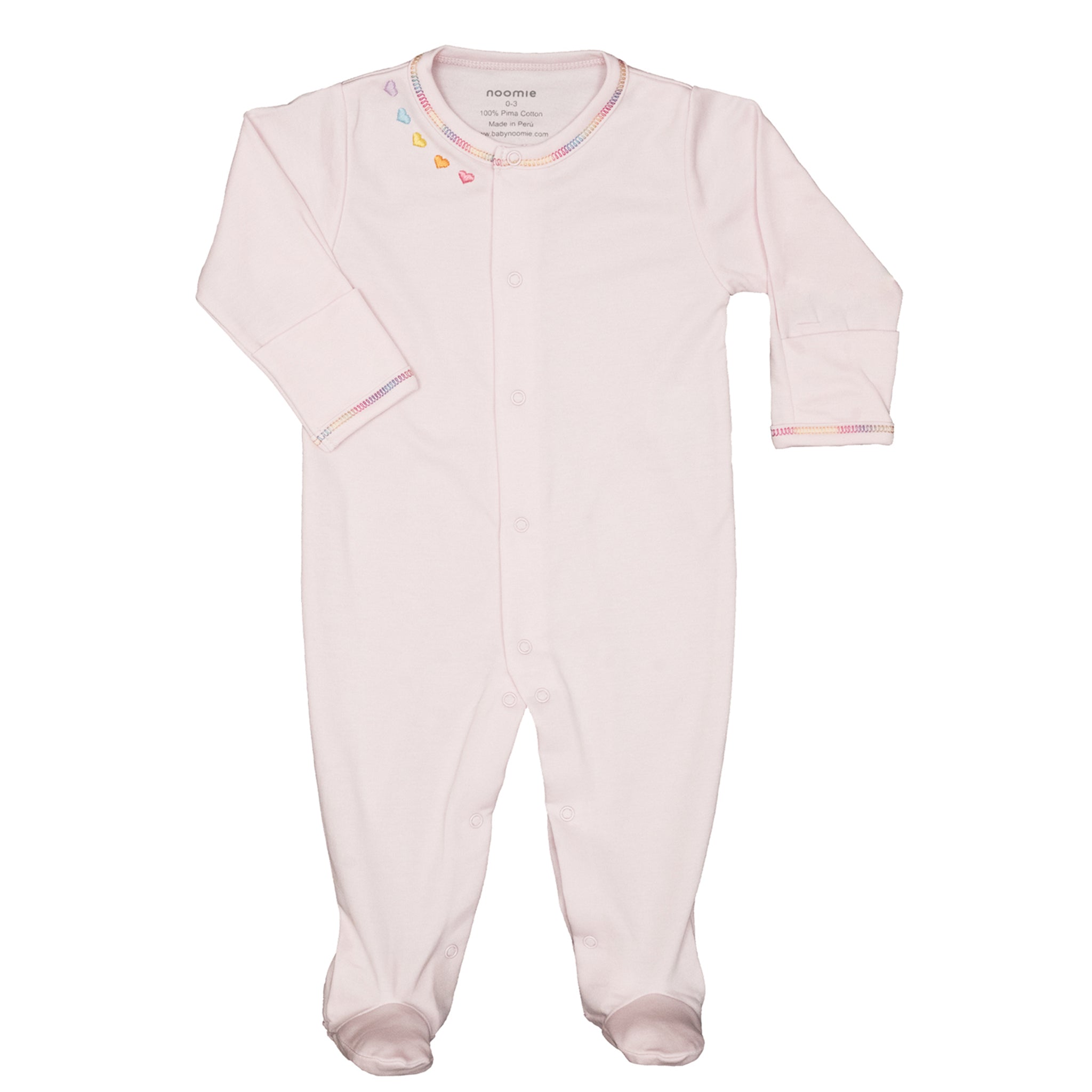 Pink Heart Footie - Denny's