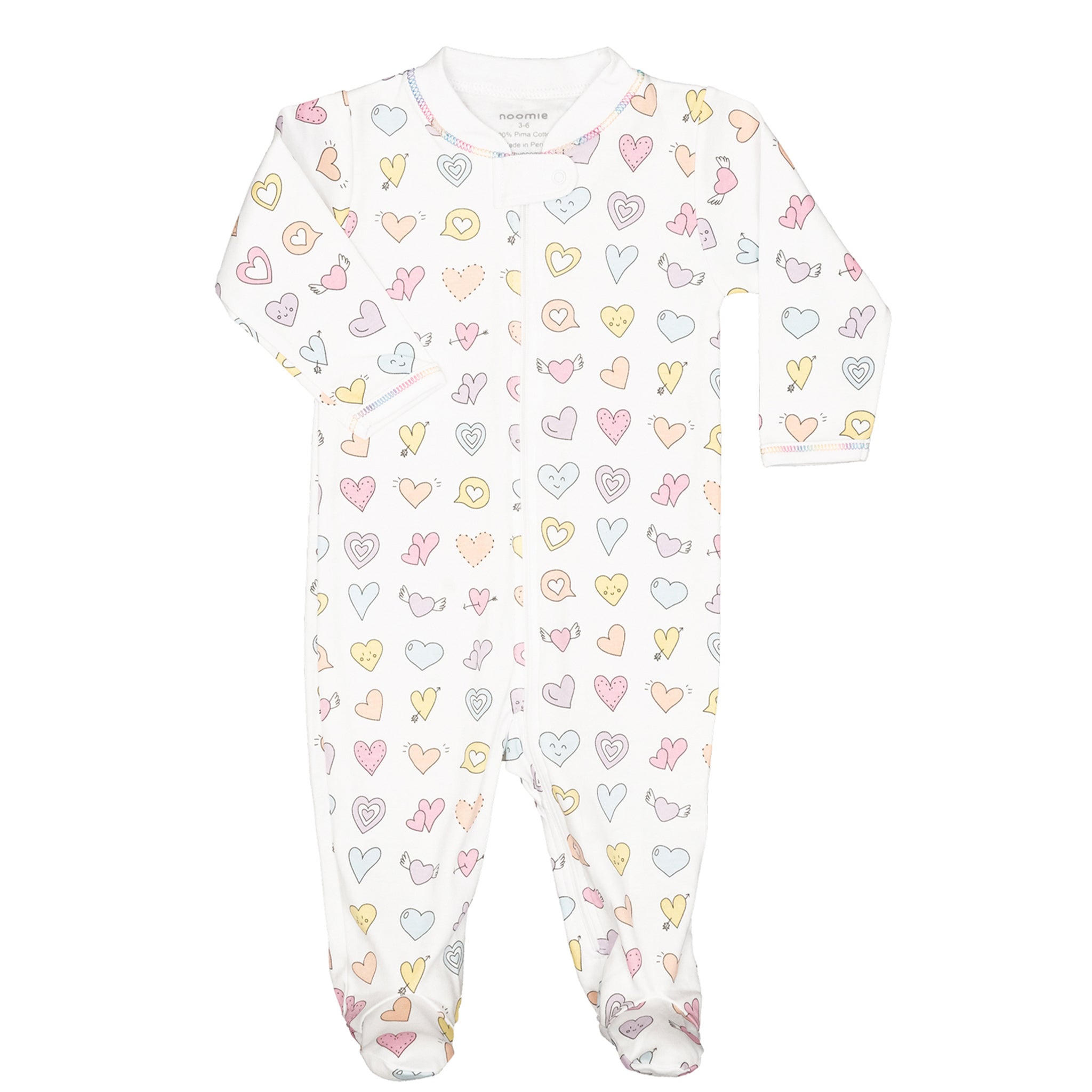 Rainbow Heart Footie - Denny's