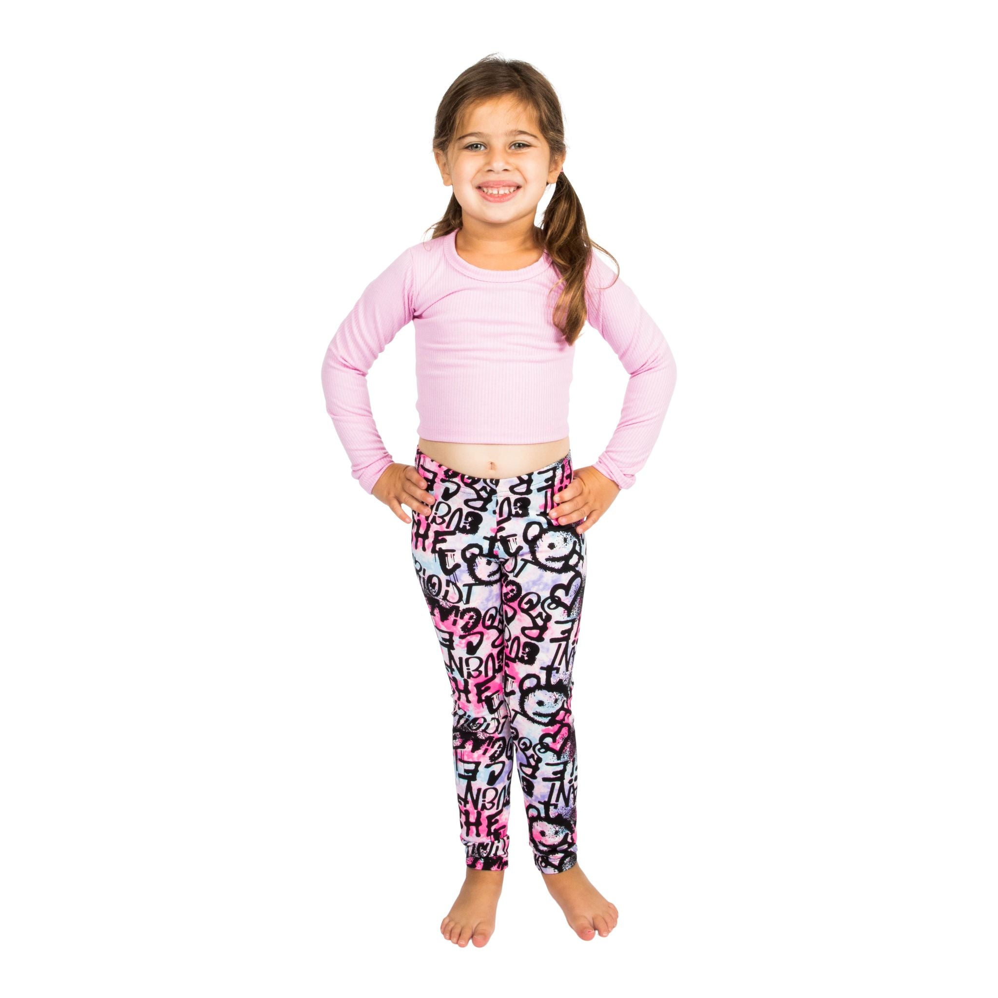 Pink & Purple Grafitti Legging - Denny's