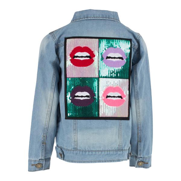 Denim Jacket with Sequin Lips - Denny's