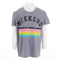 Short Sleeve Tee With Weekend Retro Stripes - Denny's