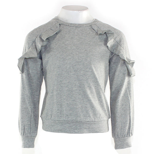 Long Sleeve Top with Ruffle Shoulder - Denny's