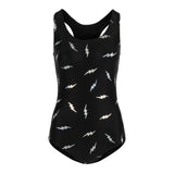 Silver Lightning Bolt 1pc Bathing Suit - Denny's