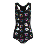 Multi Lips 1pc Bathing Suit - Denny's