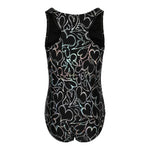 1pc Allover Silver Hearts Bathing Suit - Denny's