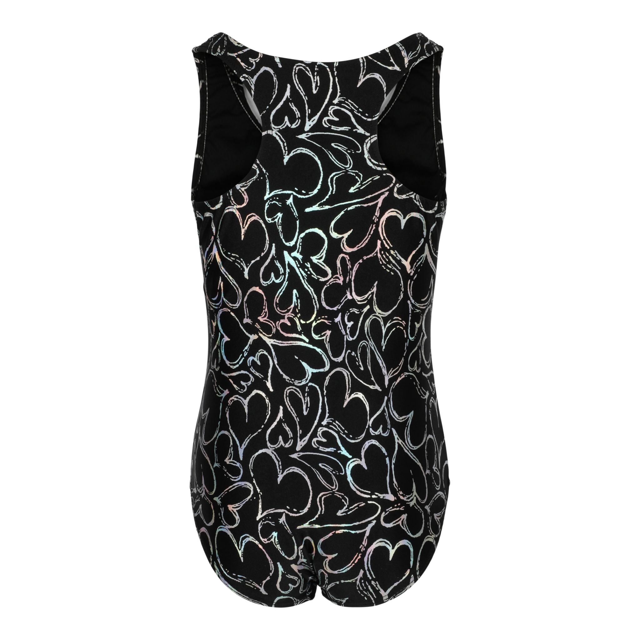 1pc Allover Silver Hearts Bathing Suit - Denny's