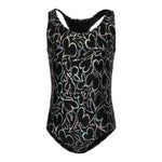 1pc Allover Silver Hearts Bathing Suit - Denny's