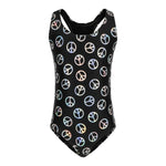 1pc Silver Peace Sign Bathing Suit - Denny's
