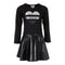 Long Sleeve Dress with Silver/Char/Black Sparkle Heart - Denny's