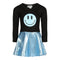Light Blue Glitter Smiley Blue Lame Bottom Dress - Denny's