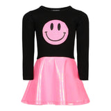 Pink Smiley Bubblegum Lame Bottom Dress - Denny's