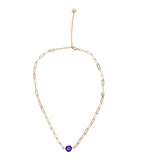 Blue Evil Eye Paper Clip Necklace - Denny's