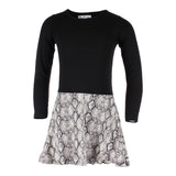 Black Python Soft Long Sleeve Dress - Denny's