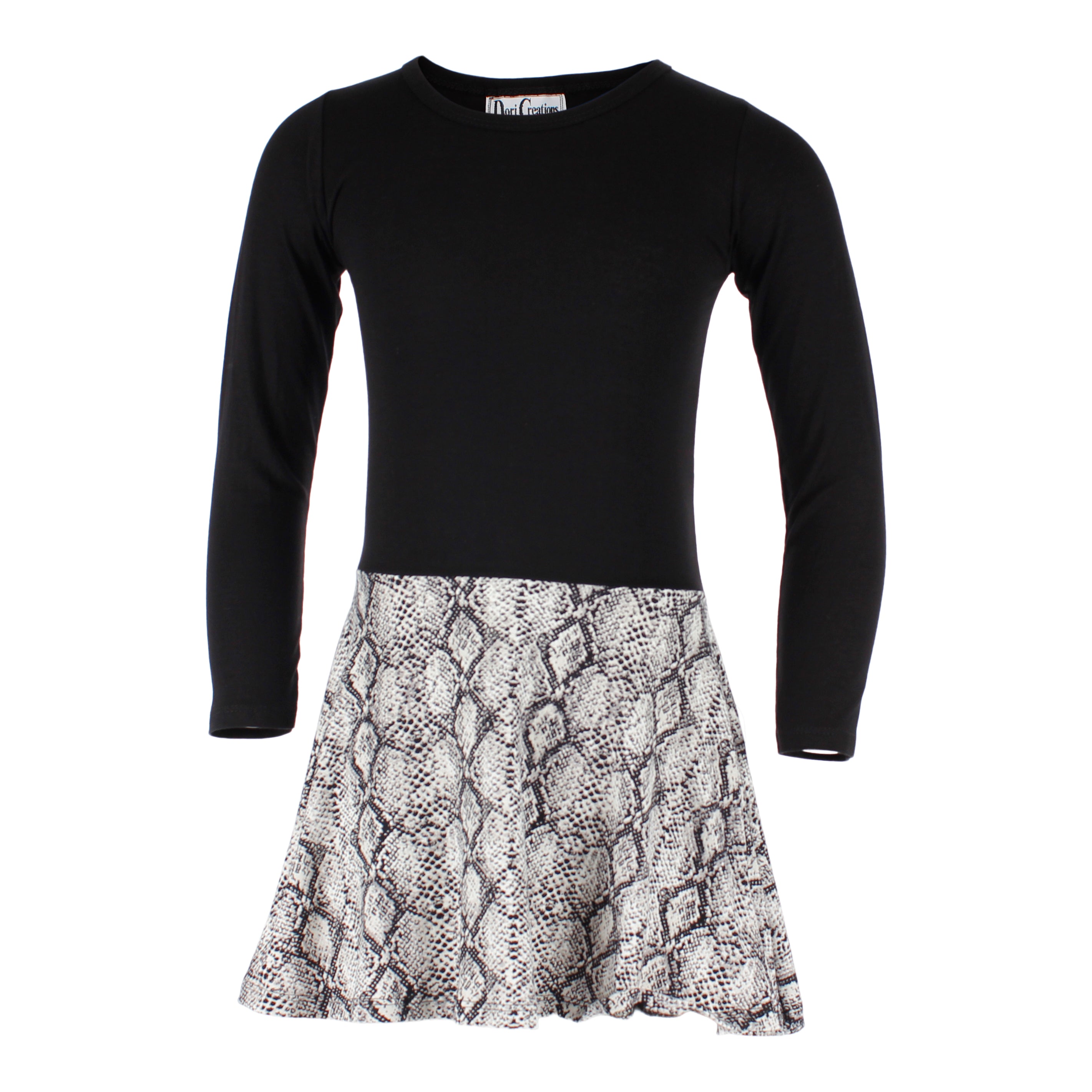 Black Python Soft Long Sleeve Dress - Denny's