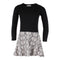 Soft Skater Long Sleeve Black & White Python Dress - Denny's