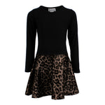 Long Sleeve Dress with Gold/Black Leopard Bottom - Denny's
